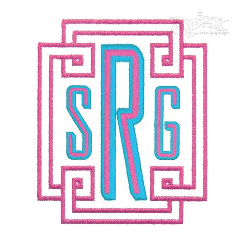 Greek Key Rectangle Frame Machine Embroidery Design PES DST JEF Instant ...