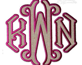 Brigitte Monogram Applique Machine Embroidery Font Alphabet Letters INSTANT DOWNLOAD BX pes dst