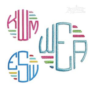 Round Circle Lined Machine Embroidery Font Alphabet Letters INSTANT DOWNLOAD BX pes dst