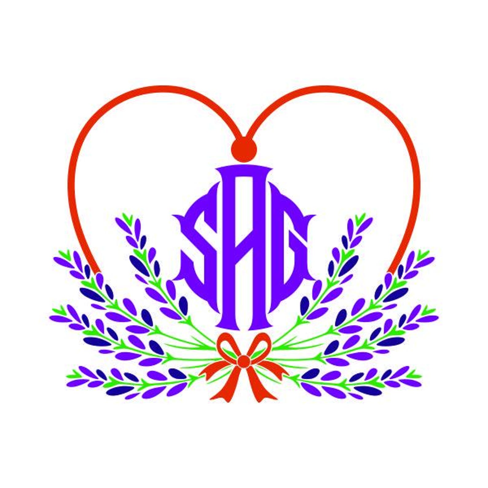 Lavender Heart Frame Cuttable Design SVG PNG DXF & Eps Designs Cameo ...