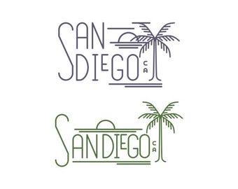San Diego Palm Tree Cuttable Design SVG PNG DXF & eps Designs Cameo File Silhouette