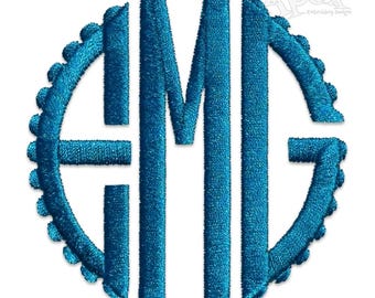 Scallop Circle Round Regular Machine Embroidery Font Alphabet Letters INSTANT DOWNLOAD BX pes dst