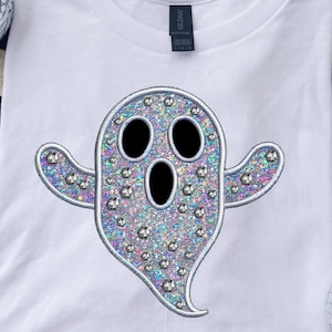 Ghost Halloween Tee: Sparkly Bling Design (Unisex Shirt)