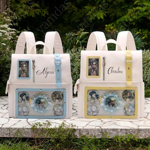 Personalization Cute Ita Backpack, Anime Ita Bag, Transparent Window Display, Pin Display Backpack, Ita Double Shoulder Bag