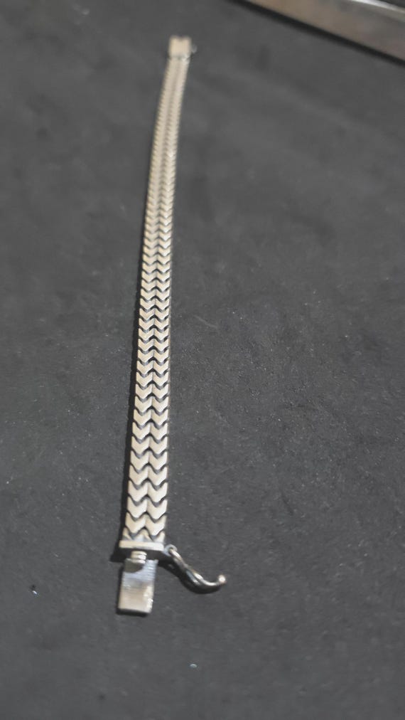 Double 925 silver Franco gun metal finish 8 inch bracelet