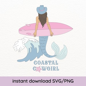 Coastal Cowgirl PNG, Cute Trendy Popular Pink coastal cowgirl Svg Png design for Stickers, Shirts, Bookmarks, Cups etc. Commercial use