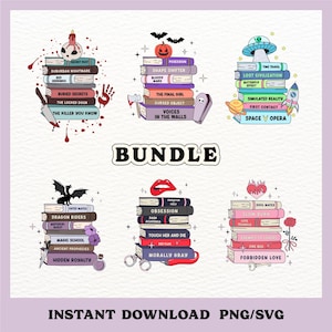Book Tropes PNG/SVG Bookish png, Smut Fantasy Sci-fi Romance Horror Thriller Bookish png, bookish girlie Digital Download commercial use