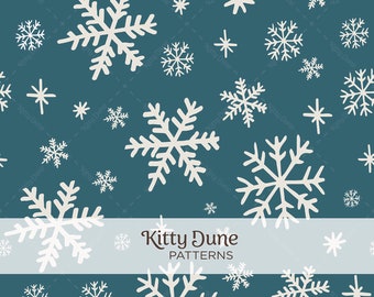 Winter Snow Digital Download Seamless Repeating Pattern For Print High Quality Image White Blue Green Background