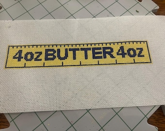 Llavero con forma de barra de mantequilla - lienzo bordado