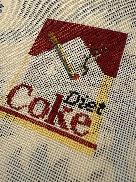 cigarette cross stitch Fridge Cigs (version 2) Marlboro Edition - Needlepoint Canvas - Stitch  Painted