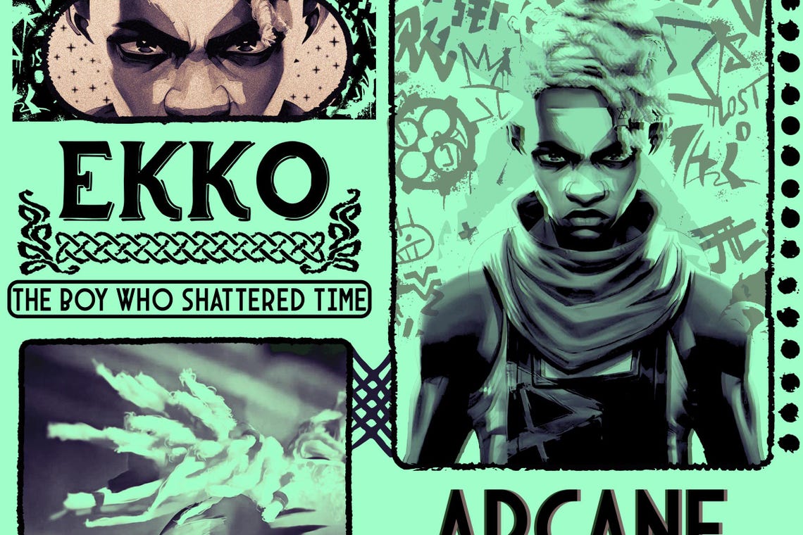 Ekko Arcane Poster & T-shirt Design: League of Legends (digital ...