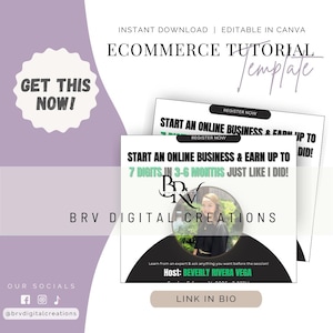 Eコマースチュートリアルテンプレート - 編集可能なビデオサムネイルデザイン（PDF）