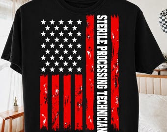 Sterile Processing Technician PNG, American Flag SPD Tech Week Design, Central Sterile Shirt, Patriotic Healthcare Worker, Sublimation File.