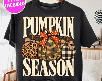 Pumpkin Season PNG, Retro Varsity Fall Shirt Design, Collegiate Lettering,Autumn Harvest Graphic,Cozy October Aesthetic Sublimation Download
