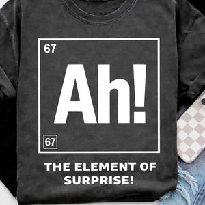 Ah! Överraskningsmoment 6 7 SVG PNG, rolig kemi-tröjadesign, humorvetenskapsdesign png, naturvetenskapslärarepresent, nörd-geek matematikmeme Svg.