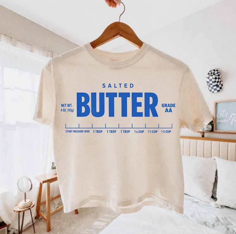 Salted Butter PNG, Stick of Butter Design, Funny Baker Gift, Baking Shirt Graphic, Digital File Instant Download, T-shirt Sublimation Design image 2