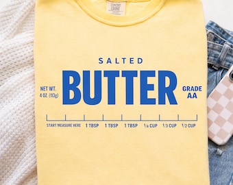 Mantequilla salada PNG, diseño de barra de mantequilla, regalo divertido para panaderos, gráfico para camisetas de repostería, archivo digital de descarga instantánea, diseño para sublimación de camisetas