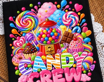 Candy Crew PNG, Cute Costume Girl Design, Women Kids Candy Squad, Trick or Treat Shirt Graphic, Fall Party Sublimation Digital Download Art