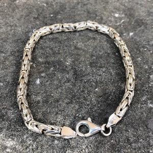Bracelet chaîne du roi byzantin en argent sterling 925, savoir-faire unique, bijoux faits main