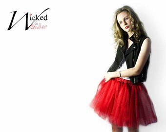 Christmas Tutu skirt for women, red party tulle skirt, adult red skirt, red teen tutu skirt, red prom skirt,  tutu