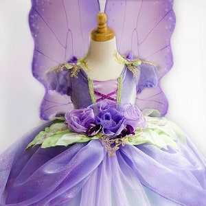 FAIRY Princess Costume -- Lilac Purple Fairy Costume Custom dress for girls, purple & green fairy costume, kids  fairy gown, pixie costume