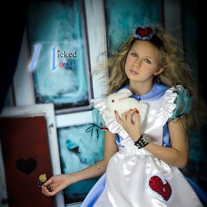 ALICE in Wonderland Dress - Alice in Wonderland Custom Costume, Blue Alice Dress for Girls, Wonderland Halloween Costume or Cosplay dress