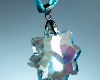 Elsa costume necklace, Personalized Frozen necklace, Elsa Snowflake pendant with charm Winter Accessory for Frozen accessory or holiday gift