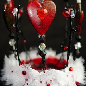 Queen of Hearts Crown for Alice in Wonderland Valentines Costume Valentine Hearts Heart Crown Queen Crown Halloween Costume Red White  Black