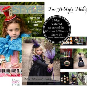 Witch Costume for GIRLS Halloween, Wicked Witch dress like the Wicked Witch of the West in purple and black image 3