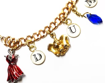 Dumbo Charm Bracelet~ Disney Dumbo the Elephant 2019 Circus Inspired charm bracelet in red white and blue Dumbo jewelry