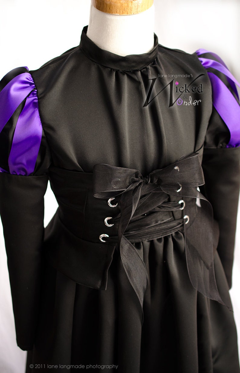 Witch Costume for GIRLS Halloween, Wicked Witch dress like the Wicked Witch of the West in purple and black image 4