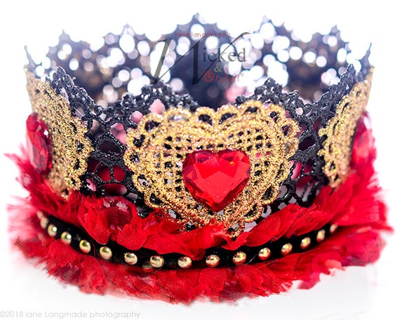 Queen of Heart Crown Hat Headband Red Queen Costume Queen of Heart  Accessories Can Be Matched With Halloween Costume
