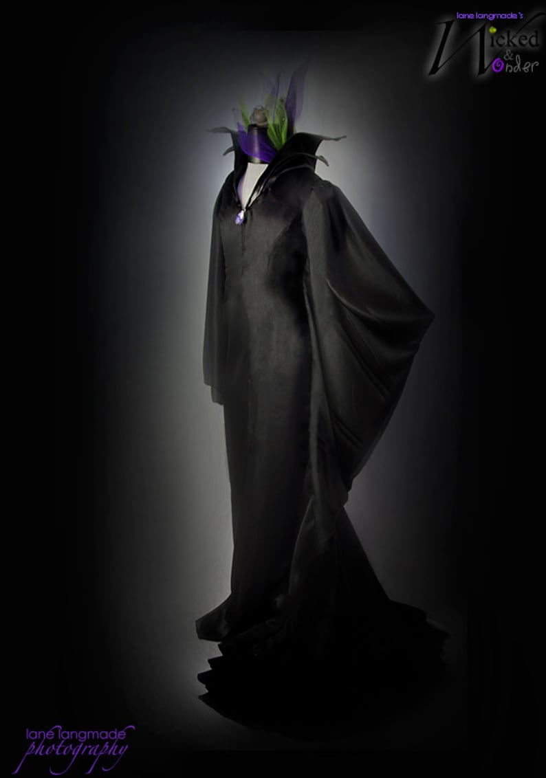 Maleficent 2 Costume Dress Adult, Maleficent Mistress of Evil Descendants, Maleficent cosplay, Disney Villain Halloween Costume, black image 6