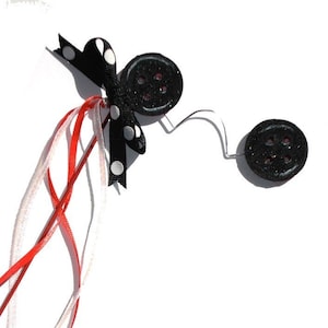OTHER MOTHER Coraline Button Eyes Mask Costume Accessory  in Black, Red, and  White for Halloween Costume or Cosplay