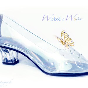 NEW Cinderella 2015 Glass Slippers FOR GIRLS With Butterflies 