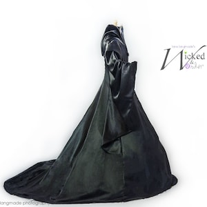 Maleficent 2 Costume Dress Adult, Maleficent Mistress of Evil Descendants, Maleficent cosplay, Disney Villain Halloween Costume, black All Black w/ Hoop