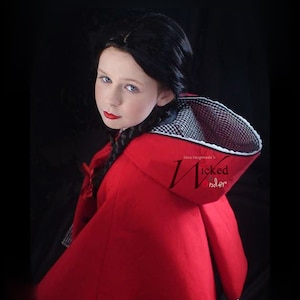 Red Riding Hood Costume with Wolf, Red Riding Hood Cape for Girls, Into the Woods Costume, Girls red Cape Halloween Costume Red Black Grey