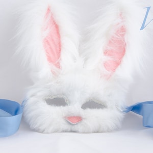 White Rabbit Mask for child Alice in Wonderland Costume, Easter and Halloween costume