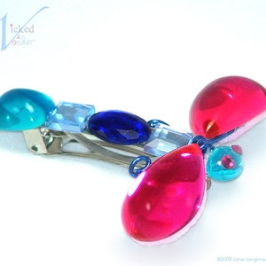 Coraline Dragonfly Barrette for Halloween Costume Wicked & Wonder in Pink and Blue image 1