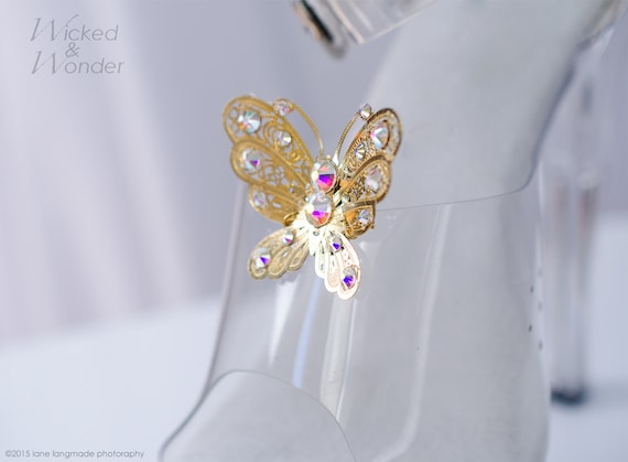 Cinderella 2015 Glass Slipper Butterflies, Cinderella Shoe Butterflies,  2015 Cinderella Gold Butterflies