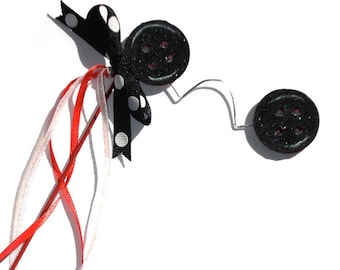 OTHER MOTHER Coraline Button Eyes Halloween Mask, Other Mother costume accessory in Black, Red,White for Halloween