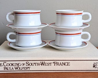 4 Mid‑Century Joseph Magnin Espresso Set | Demitasse Cups & Saucers