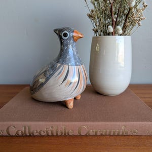 Vintage Tonala Dove Signed J. Zermeno Jalisco Mexico Ceramic Bird Figurine Hand Painted Folk Art Pottery
