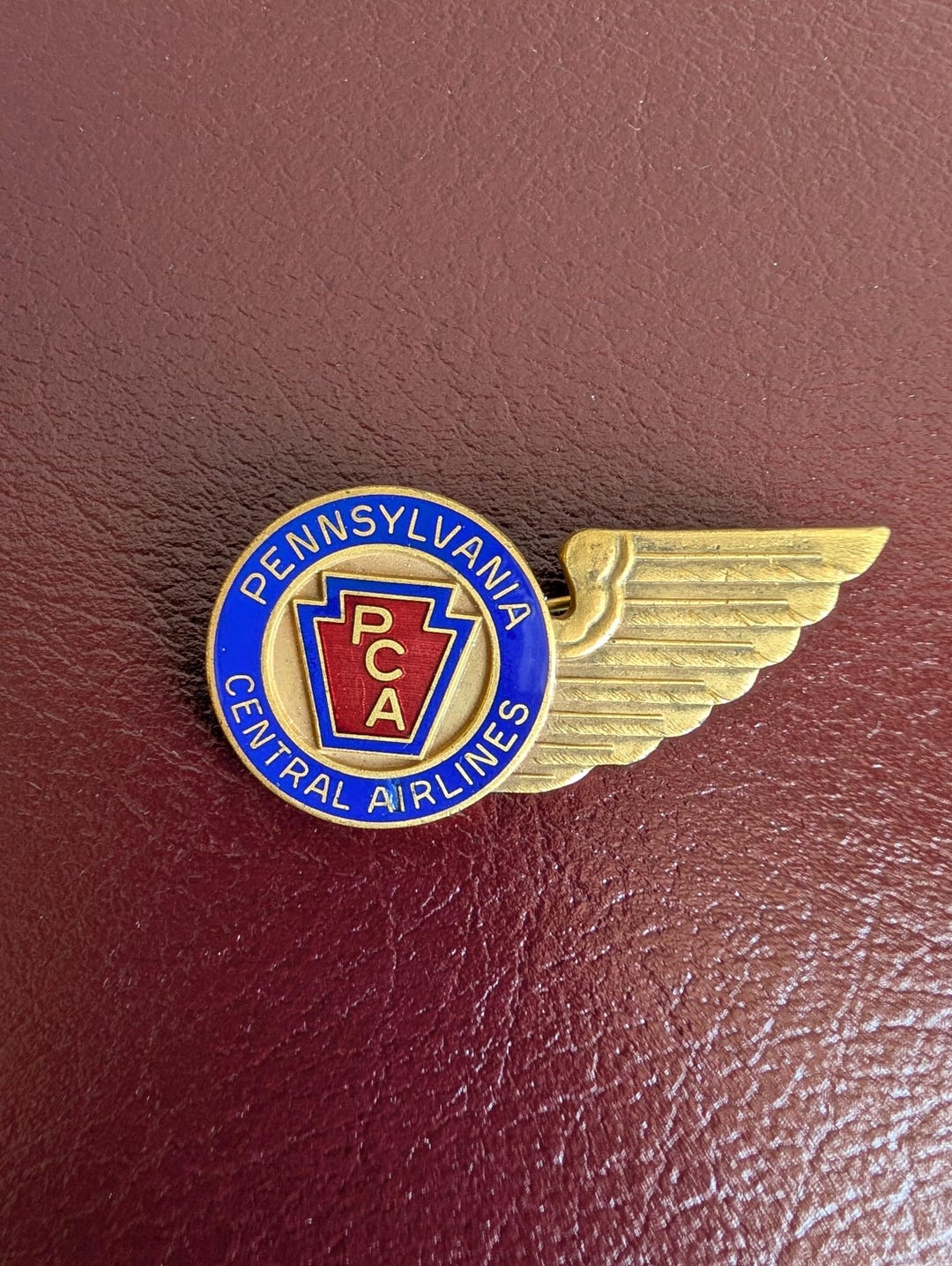 View of PCA Art Deco Wing Brooch | 1930s Pennsylvania Central Airlines 1st ...