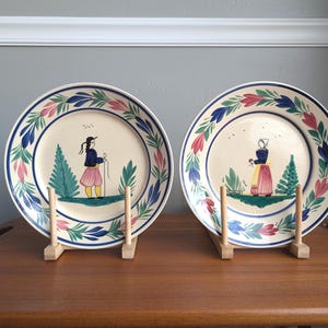 Quimper Decorative Plates | Bride & Groom | Vintage French Faience HB