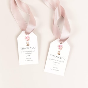 Etiquettes pour baby shower A nouveau chapitre, étiquettes de remerciement sur le thème du livre, modèle d'étiquettes de faveur rose, étiquette cadeau modifiable, décoration de douche pour fille x3,5 SB01