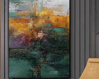 Original Hand-Painted Abstract Canvas Art, Minimalist Modern Home Decor, Contemporary Living Room Office Painting