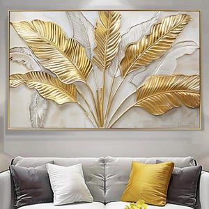 7 Handmade Original Trees Art Gold Silver Paintings – Gold Leaf Botanical Canvas Minimalist Decor