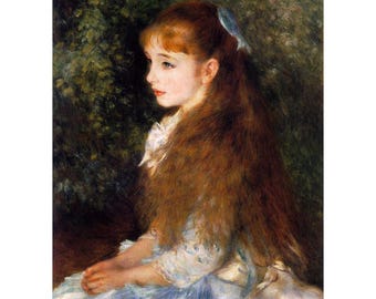 20 Handmade Pierre-Auguste Renoir Oil Paintings – Woman in Blue Dress, Girl Portraits Art Canvas