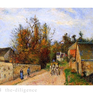 9 Handmade Camille Pissarro famous canvas painting in oil, rustic landscape home decor, Impressionism scenery wall decor, rural art vintage